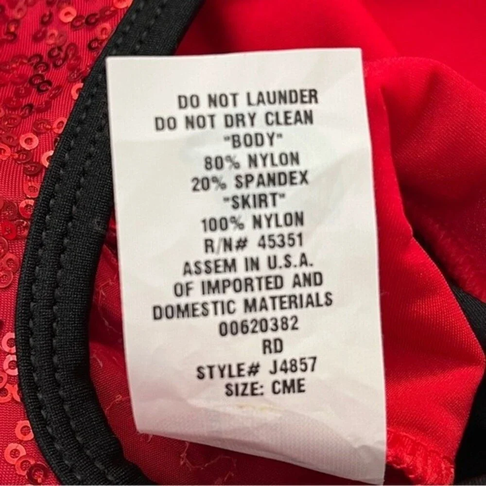 Curtain Call Red Sequin Tap Dance Dress Costume Size CME